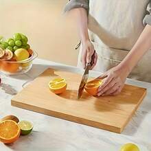 Home Use Smooth And Flat Organic Bamboo Cutting Board Natural Handle Cutting Board, Meat And Cheese Cutting Board - 11.81*17.32英寸 - 查看 7