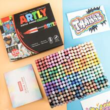 Set de 240/192/120/72/60/48/36/24/12 colores de rotuladores acrílicos, set de pintura con rotuladores, rotuladores para grafiti dibujado a mano, rotuladores para manualidades de grafiti DIY, adecuados para metal, madera, cerámica, huevos de Navidad, etc. - conjunto de marcadores - Ver 21