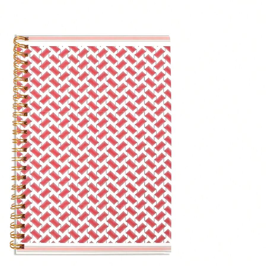 1pc Shemag A5 Rectangle Pattern Office Spiral Notebook Red/White - A - View 1