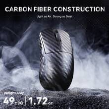 ATTACK SHARK R11 Ultra 8K 碳纤维无线游戏鼠标，PAW3950 MAX 传感器，49 克超轻，Nordic 52840 MCU 芯片，42000 DPI，有线/蓝牙/2.4GHz 无线可编程鼠标，适用于 Windows/PC/游戏玩家 - 墨水/波浪纹和防滑贴 - 彩色 - 查看 13