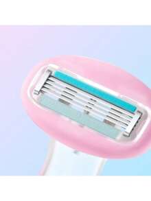 Women's Portable 4-Layer Razor - With Storage Box And Moisturizing Soap Blades - Multicolor - View 2