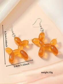 可爱夜光3D气球狗树脂设计耳坠，趣味礼物，多种夜光颜色，女士珠宝配饰，适合日常佩戴、送礼、音乐节、度假、马戏团场景等场合。 - 淺藍色 - 查看 11