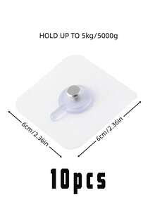 30Pcs Heavy Duty Adhesive Wall Hooks, 13Lb Max Damage-Free Nail-Free Hangers, Removable Self-Adhesive Thumb Hooks For Pictures Towels Keys Home Kitchen Bathroom - One Size Fits All - View 7