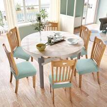 Fuloon Fundas elásticas impermeables para asiento de silla 4 piezas íbles y lavables fundas de cojín antipolvo para recámara cocina hotel banquete I-Sage Green 4 - I-verde salvia - Ver 1