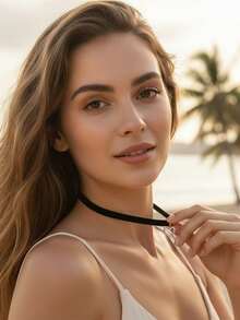 imoli Rhinestone Heart Charm Choker Valentines,Mom,Mother,Mother's Day,Gift - Black - View 10