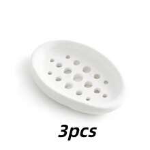 3pcs Silicone Soap Dish Set - Fashionable Oval Self-Draining Soap Holder With Multi-Function Storage Rack - Perfect For Bathroom Countertop, Sink, And Kitchen Counter, Convenient Soap Access, Space-Saving, Bathroom Accessory, Home Decor, Autumn, Back To School - Multicolor - View 18