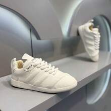 男女通用鞋，男士3D压纹休闲运动鞋，防滑透气，舒适平底滑板鞋，简约通勤多功能运动鞋 - 白色 - 查看 5