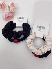 2 卡（4 个）玫瑰花休闲涤纶纤维大号发爪夹，亚克力发爪，发圈，发爪，彩色发饰，时尚 - 彩色 - 查看 3