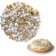 Mezcla de Sprinkles, Perlas, Rods y Confetti Comestibles para Decoración de Postres y Repostería – 100 g. - Elegant Dorado - Ver 5