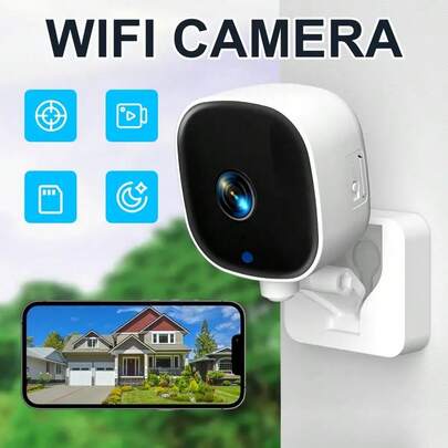 1-2pcs Mini Intelligent 1080P HD Camera Supports WiFi Connection, High-Definition Infrared Night Vision Function, Voice Intercom, Motion Detection, Wall-Mounted Design, USB Power Interface, Battery-Free Design, TF/ Cloud Storage Function, Which Can Be Used Indoors Or Outdoors, And Supports Real-Time Viewing Through Mobile Applications.