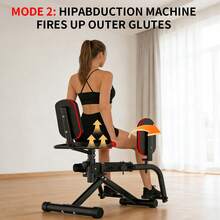 2-In-1 Home Hip Abductor & Adductor Machine - Adjustable Glute Trainer, Hip Sculpting & Butt Lifting Device, Inner & Outer Thigh Workout Equipment - 黑色 - 查看 3