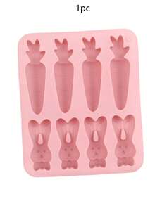 1pc For 8pcs Rabbit Radish Silicone Cake Mold Household Ice Tray Finger Biscuit Muffin Cup Cake Cup Baking Silicone Chocolate Molds, Rectangular Ice Cube Molds, Teething Stick Molds, Rabbit And Carrot Finger Molds - Multicolor - View 9