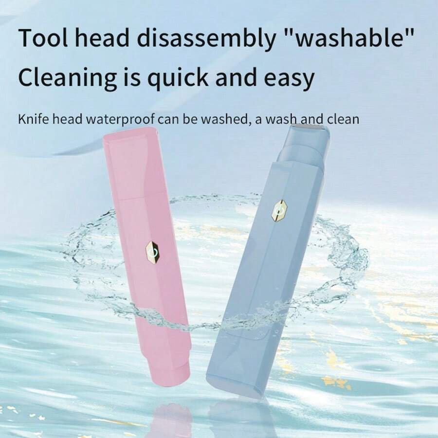 HYUNDAI 现代二合一女士电动理发器（粉色），双头身体剃毛器，防水，可充电，适用于比基尼线、腋下、腿部和面部毛发。 - 淺粉色 - 查看 1