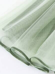 mini bala 2025 Autumn New Girls Mesh Dress, Chinese Style Sweet & Soft Lining - Pink Green - View 11