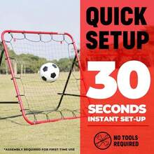Superior Bronz Soccer Rebounder Rebound Net Kick-Back 3.3X3.3FT Football Training Gifts Aids Equipment For Teens All Ages Portable 6 Adjustable Angles - Red - View 3