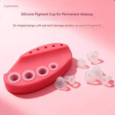 1-200Pcs Disposable Tattoo Ink Cup Small&Big Size Silicone Permanent Tattoo Makeup Eyebrow Makeup Pigment Container Caps