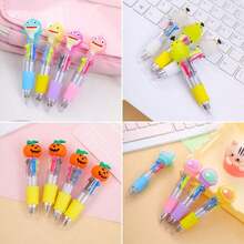 1pc/3pcs/5pcs/10pcs/20pcs Mini Cartoon Fruit/Vegetable/Animal Multicolor Ballpoint Pens (1 Ballpoint Pen Contains 4 Colors), Creative Colorful Ballpoint Pens, Compact Colored Pens For Easy Storage, Creative Student Stationery, Suitable For Journaling, Coloring, DIY Diary, Student Holiday/Birthday Gifts, Student Reward Gifts - Multicolor - View 7
