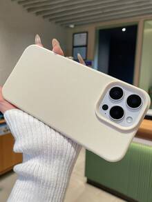 1pc Minimalist White Full Coverage TPU Shockproof Phone Case Compatible With Apple 16, 15, 14, 13, 12, 11 Pro Max, And Series - White - View 8