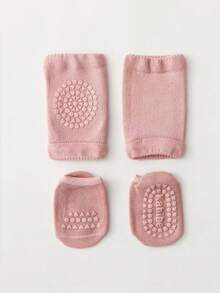 1 Set Cute Baby Knee Pads, 2pcs Non-Slip Cartoon Newborn Baby Knee Pads | Crawling Leg Warmers Set, Toddler Crawling Exercise Mat Set - Multicolor - View 8