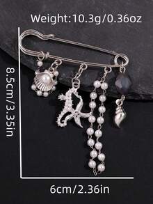 1枚优雅奢华独特复古硬币造型几何流苏胸针，精致配饰，适合商务、正式场合、派对、节日等场合。 - 彩色 - 查看 9