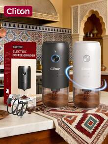 CLITON 1pc Electric Coffee Grinder, Automatic Coffee Bean Grinder, Portable Compact Home Coffee Bean Grinder, Portable Electric Ceramic Conical Burr Coffee Grinder - Adjustable Grind Settings, Perfect For Whole Bean, Enhance Coffee Taste And Aroma, Christmas/Kitchen Gift - Multicolor - View 2
