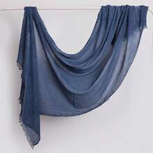 1pc Solid Color Breathable Soft Hijab Shawl, Natural Crinkle Texture Modest Hijabs Modal Hijab Scarf - Multicolor - View 10