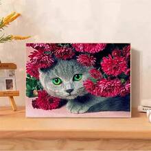 LaoJieYuan 2026 New Style Cross Stitch Cute Cat DIY Embroidery Kit Printed Needlework Handicraft DIY Full Decorative Painting Craft Wall Art Home Decor Gift Cross Stitch Diy Kit Crafts Embroidered Embroidery Kit Cross Stitch Kits Crochet Kit Punch Needle Kit Sewing Accessories Sewing Kit Embroidery Thread Craft Kit Stitch Stuff Sewing Patterns Crochet Craft Supplies Embroidery Kit Beginners Sewing Pattern - 需要自己繡-不含框架 - 查看 5