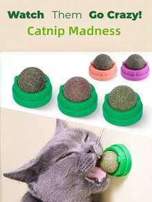 1/3pcs Catnip Toy Balls, Extra Cat Energy Balls, Edible Kitten Balls Cat Lick Toys, Healthy Cat Teeth Cleaning Chew Toys, Cat Wall Toys,Cats To Play, Catnip Toys Balls, Toys For Cats Lick, Cat Wall Treats, Cats Lick Kitten Chew, Cat Nip Licking Balls, Cat Chew Toy, Adhesive Cat Toy - Multicolor - View 2