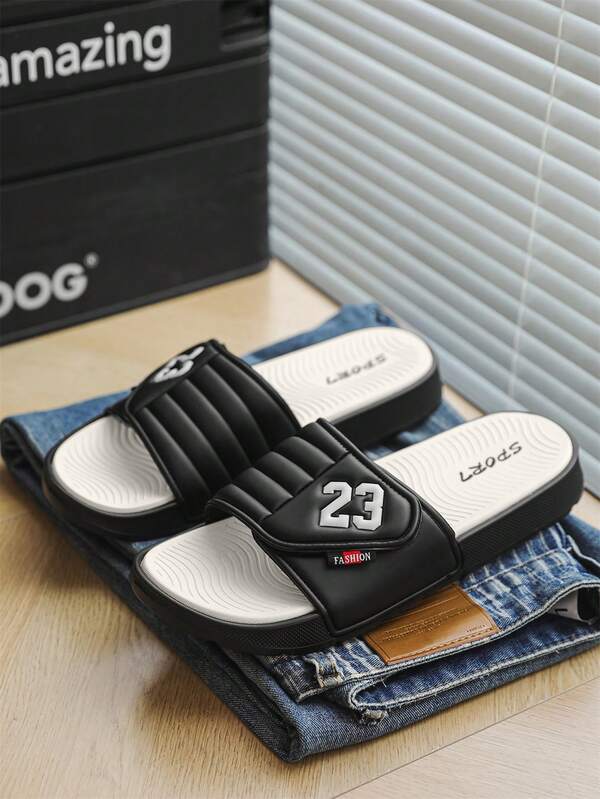 2026 Spring/Summer New Men's Soft Bottom Plus Size Slippers Size 47, Non-Slip Wear-Resistant Lightweight Soft Slippers, Indoor Casual One-Word Birkenstocks, Outdoor Beach Slip-On Slippers