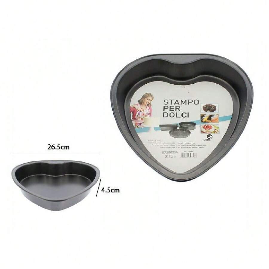 OISE ART STORE Tortiera Forma Cuore Stampo Teglia Dolci Torte Antiaderente Cucina 26,5cm 59948 - - Multicolore - Visualizzare 1