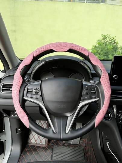 汽车方向盘套 - 防滑吸湿，符合人体工程学设计，四季舒适，精准的按钮开口，经久耐用且易于清洁，男女皆宜，适用于SUV、轿车和卡车。