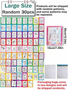 20件/10件/5件/50件/100件 儿童水彩画套装，涂色，幼儿园手工DIY，水彩画，教育涂鸦艺术，教育，儿童绘画套装，儿童绘画，儿童小礼物，玩具游戏，情人节儿童手工，玩具，儿童玩具，儿童派对礼物（款式随机） - 彩色 - 查看 14