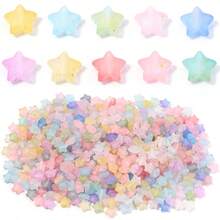 200pcs/Pack Acrylic Translucent Gold-Plated Pentagram Beads - Shiny Smooth Matte Surface Transparent Star Shaped Beads, Suitable For Handmade Crafts, DIY Bracelets, Necklaces, Earrings, Jewelry, New Year Gift Making Materials - Multicolor - View 5