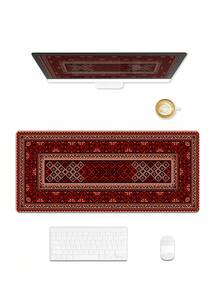 Bohemian Carpet Style Table Mat Bohemian Geometric Red Game Mouse Pad With Stitched Edge Non-Slip Rubber Base Big Mouse Pad Office Computer Keyboard Laptop Home - Multicolor - View 5