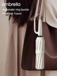 Portable Travel Umbrella, Compact & Durable, Windproof, Reverse Folding Design, With Safety Reflective Trim, Suitable For Car And Outdoor Travel - Multicolor - View 2