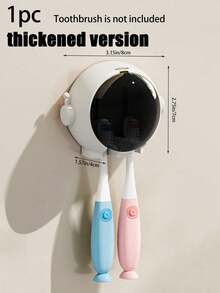 1个壁挂式牙刷架，卡通造型牙刷架，电动牙刷架，适合家庭、情侣、开学季使用 - 彩色 - 查看 16