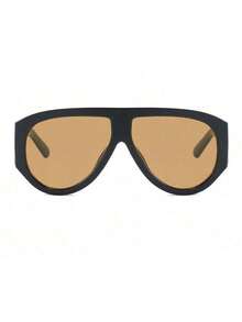 1pc Retro Oversized Frog Shaped Women Fashion Glasses, Versatile, Suitable For Travel, Vacation, Daily Wear, Beach Accessory - 7410-brown - View 4