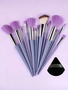 13-Piece Color Makeup Brush Set (With Portable Storage Box) - Ultra-Soft Nylon Bristles, Suitable For Foundation, Blush And Eyeshadow Application, Suitable For Facial And Eye Makeup - Complete Makeup Set For Women And Children, An Excellent Gift Choice - Multicolor - View 17