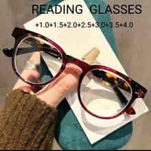 Fashionable And  Small Round Frame  Light Reading Glasses For Women - 紫色豹 - 查看 8