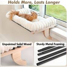 Cat Window Sill Perch,A Sturdy Wood & Metal Frame Supports A Plush, Cushioned Bed. The Zippered Cover Is Removable For Easy Cleaning. Ideal For Any Cat.Medium, White. - Kích thước trung bình (21,7''x15'') - Xem 1