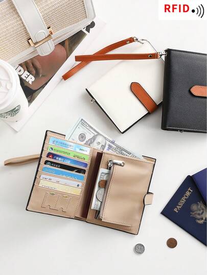 Anti-Theft Passport Holder, Anti-Demagnetization Passport Wallet, Multi-Functional RFID Blocking Travel Card Case, Wristlet Passport Holder, Multi-Functional Wallet, Ticket Holder, Document Pouch