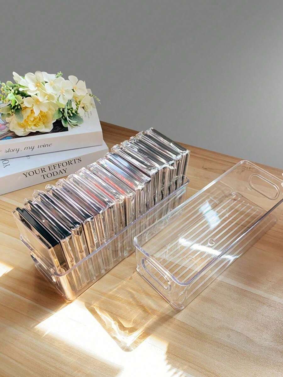 3 st förvaringslåda för ögonfransförlängning, skrivbordslåda, multifunktionell ögonfransdisplay och förvaringslåda, transparent synlig förvaringslåda för ögonfransar, smyckeskrin, sminkborstehållare, parfymförvaringslåda, kosmetikväska, utmärkt present till kvinnor, julklapp, rumsdekor - Genomskinlig - Visa 1