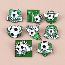 4pcs World Cup Themed Metal Alloy Brooch Pins, With Safety Pin Design, Suitable For Decorating Jackets, Scarves, Hats, Backpacks To Show Team Support, Essential For Match Viewing Parties - Multicolor - View 7