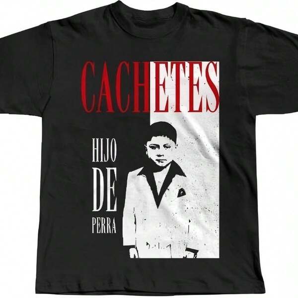 Playera "Cachetes Hijo de Perra" - Camiseta Masculina  - Estampado en Cachetes, Cuello Redondo Manga Corta, Ideal para Fans, Uso Diario en México