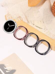 2件套闪亮保护壳，兼容三星Galaxy Watch 8 40mm/44mm (2025) 配件，钻石边框硬质PC保护套，适用于Galaxy Watch 8，运动表带兼容三星Galaxy Watch 8/8经典表带 40mm/44mm (2025) - 无缝隙硅胶软防水Galaxy 8表带，男女通用 - 矽膠 - 查看 5