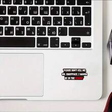 惊声尖叫主题“请别杀我”乙烯基贴纸 - 卡通汽车贴花，自粘式，可重复使用，左侧汽车装饰，耐用塑料表面，非常适合万圣节和主题派对，万圣节汽车装饰 - 光膜 - 查看 2