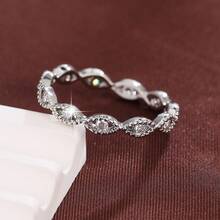 1pc Minimalist Figure 8 Shape Design Cubic Zirconia Inlaid Women Fashion Ring - Multicolor - View 22