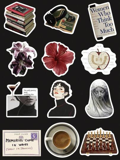 50pcs Art Museum Artist Theme Stickers, Black & White Artistic Stickers For Notebook, Laptop, Phone, Guitar, Skateboard, Creative Graffiti