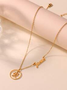 1 PC Custom Love Name Necklaces For Women Gold Plated Personalized Name Stainless Steel Name Couple Necklace Party Wedding Valentine's Day Jewelry Gift - Multicolor - View 7