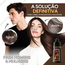 IIIMEIDU MEIDU Hair Dye, 500ml, Unisex Shampoo And Dye, 3 In 1 Long-Lasting, Effectively Covers Gray Hair, Contains Ginseng, Ginger, Black Sesame And Other Extracts For Hair Care, Suitable For All Hair Types. - 深棕色 - 查看 9